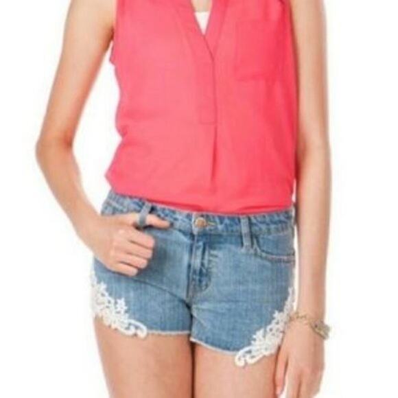 Harper lace detail jean shorts - Picture 1 of 5